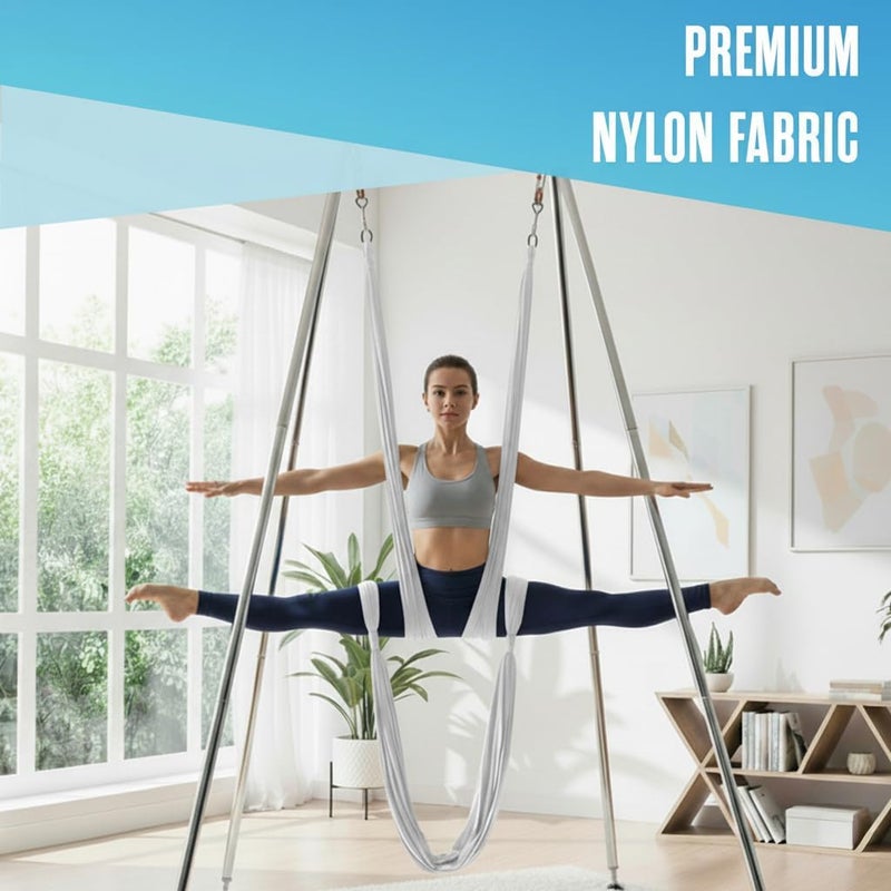 Houseables Aerial Silks, Yoga Swing, Aerial Yoga Hammock, Ariel Silk, Gymnastics Swing, Acrobatics Equipment, For Home, Indoor, Outdoor, Arial Setup, Rig, Sling, Portable - Image 3